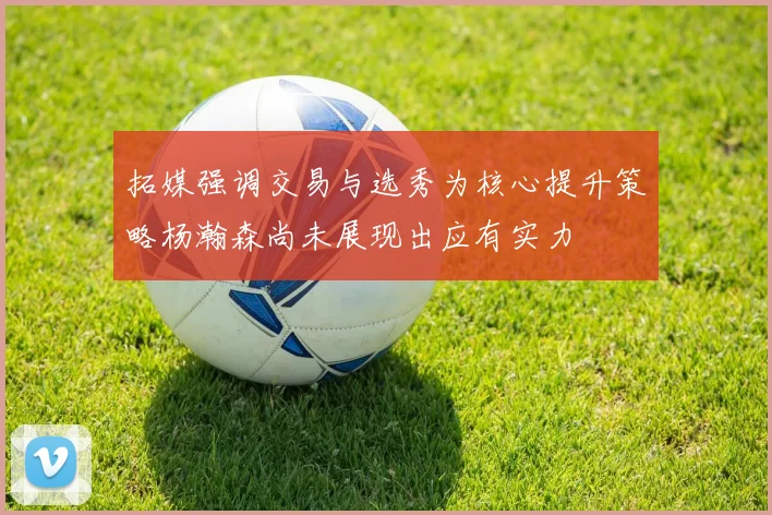 拓媒强调交易与选秀为核心提升策略杨瀚森尚未展现出应有实力